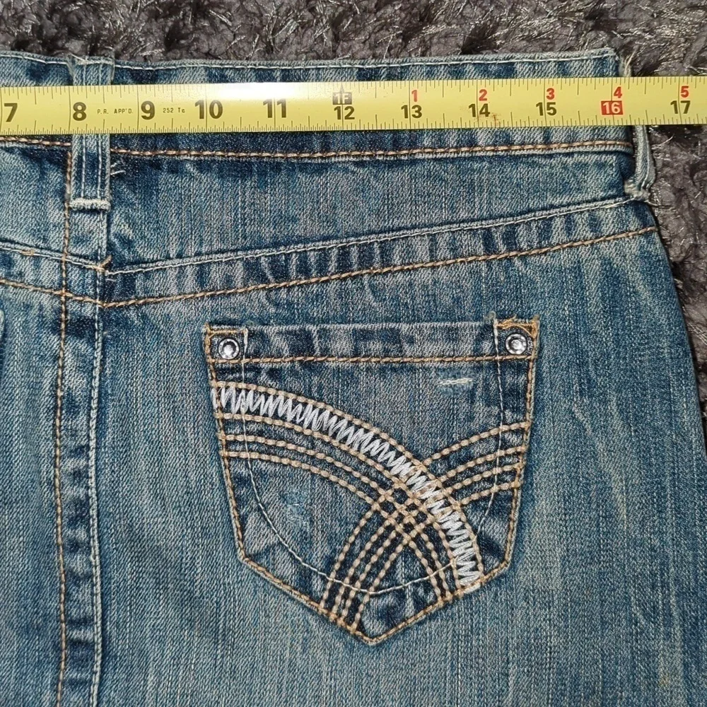 Decree Mini Skirt Pre owned Size 5 Medium Denim Blue Jean Hipster 70s Skirts